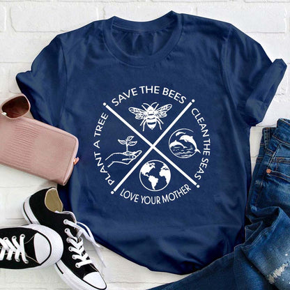 Plant A Tree Save The Bees Teacher T-Shirt