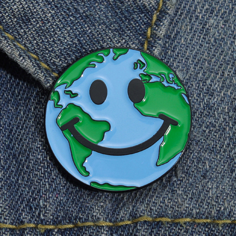 Protect The Earth Smile Face Teacher Pin