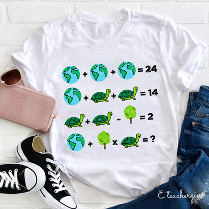 Earth Addition And Subtraction Teacher T-Shirt