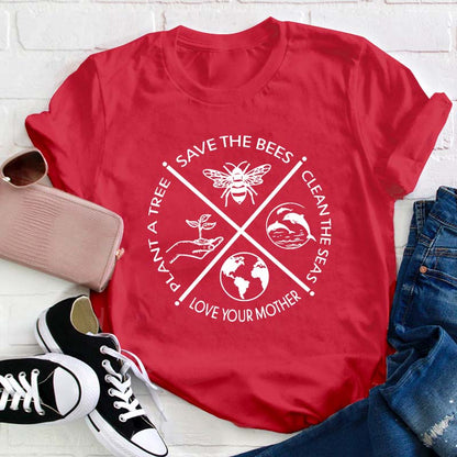 Plant A Tree Save The Bees Teacher T-Shirt